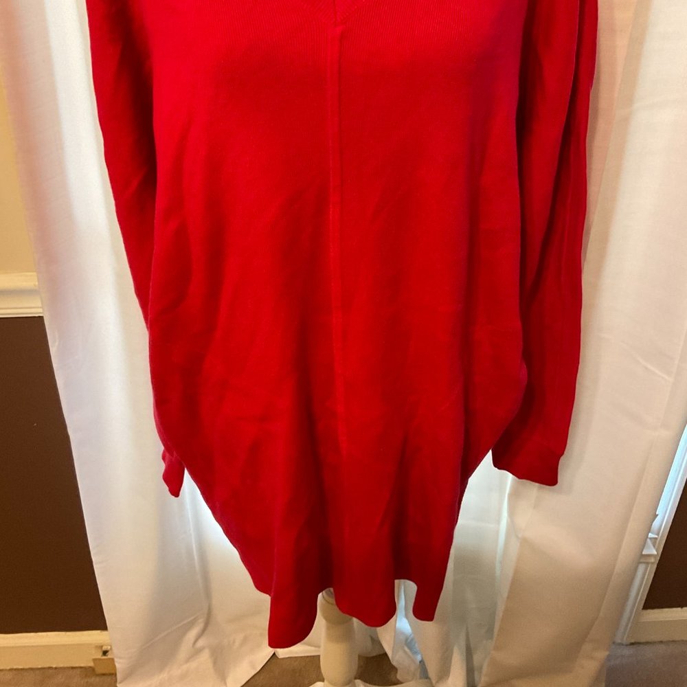 Saturday/Sunday Sweater-Dress M Cranberry Pink Long Sleeve Pockets Snap Back - Picture 3 of 11